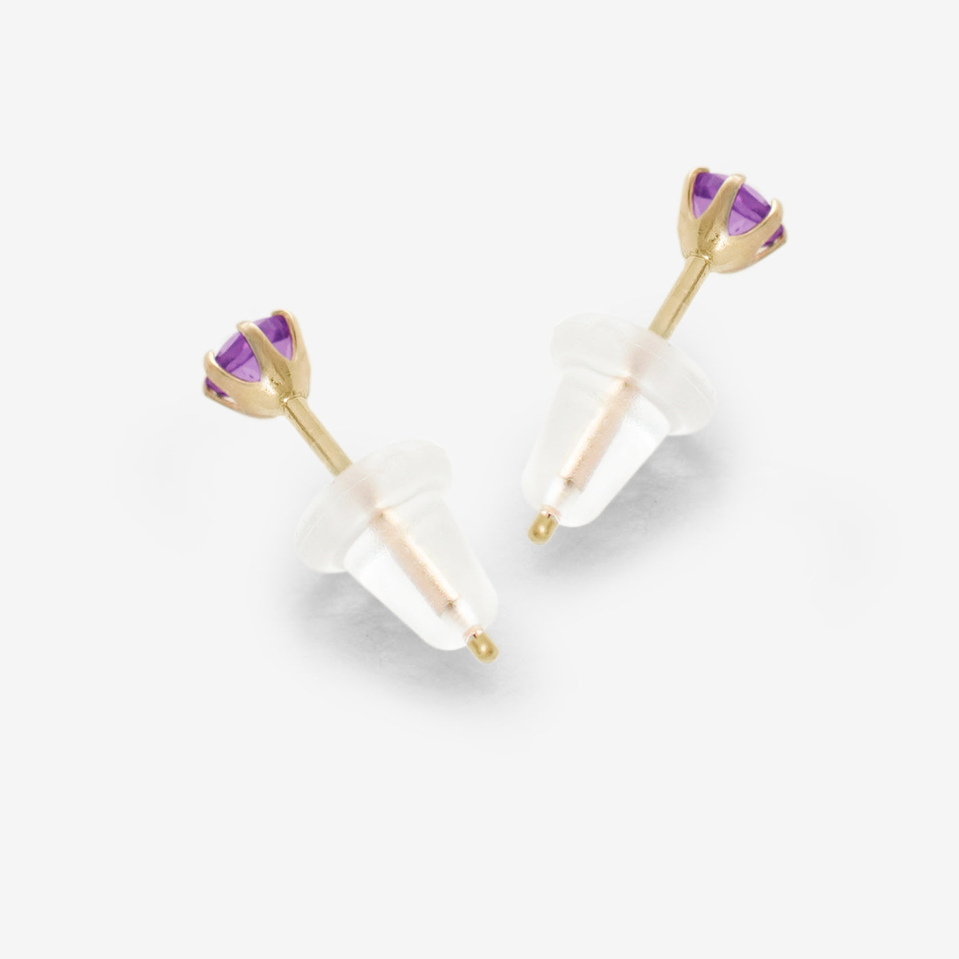 2月誕生石 K10 イエローゴールド アメジスト ピアス