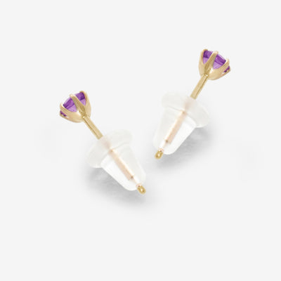 2月誕生石 K10 イエローゴールド アメジスト ピアス