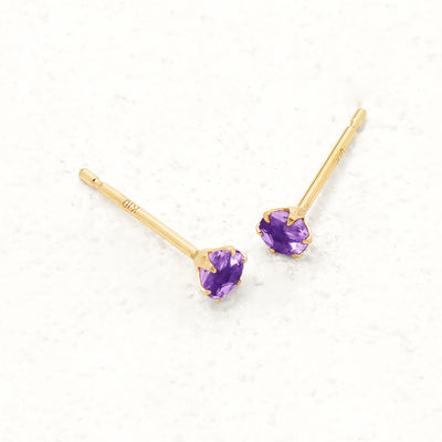 2月誕生石 K10 イエローゴールド アメジスト ピアス