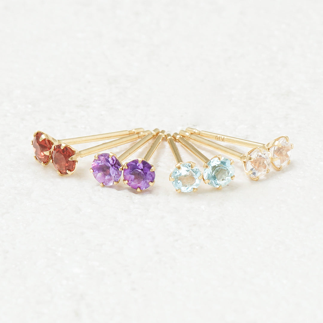 アッさん様 ウルグアイアメジストカップケーキ♡花束♡クラスターNo.1168 2月誕生石 K10 イエローゴールド アメジスト ピアス