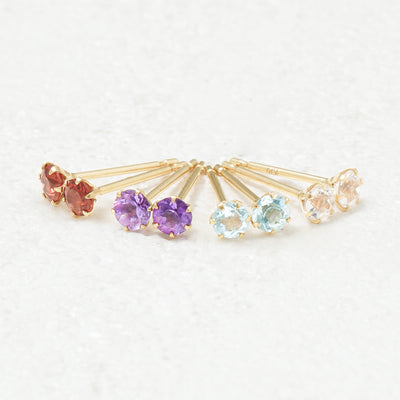 2月誕生石 K10 イエローゴールド アメジスト ピアス