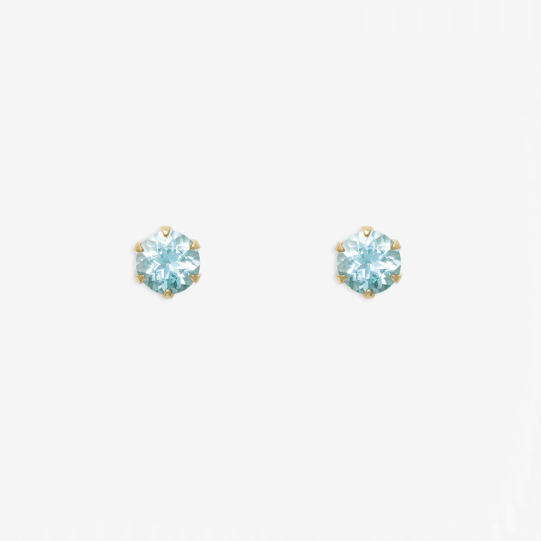 3月誕生石 K10 イエローゴールド アクアマリン ピアス （7282162172061 