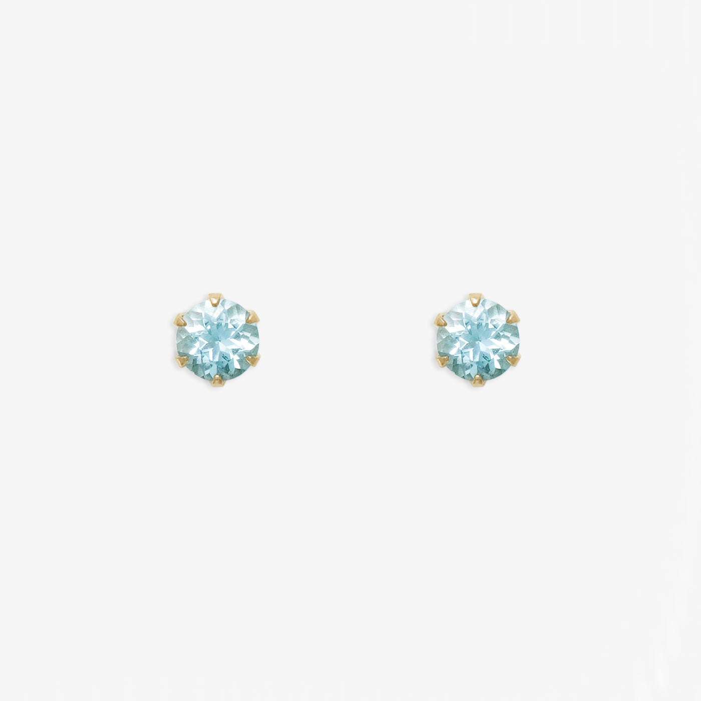 3月誕生石 K10 イエローゴールド アクアマリン ピアス