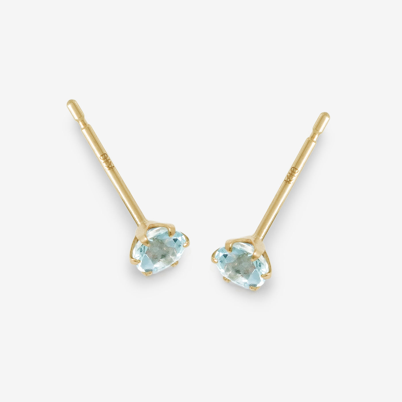 3月誕生石 K10 イエローゴールド アクアマリン ピアス