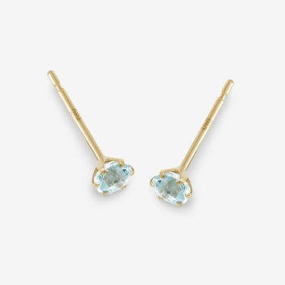 3月誕生石 K10 イエローゴールド アクアマリン ピアス