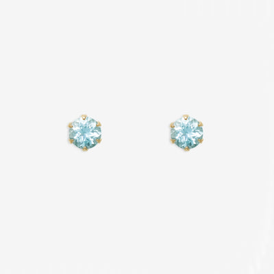 3月誕生石 K10 イエローゴールド アクアマリン ピアス