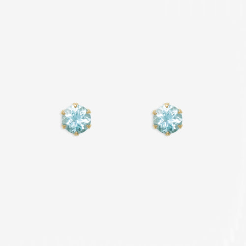3月誕生石 K10 イエローゴールド アクアマリン ピアス