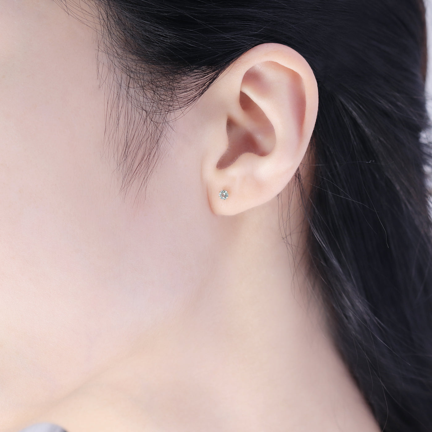 3月誕生石 K10 イエローゴールド アクアマリン ピアス