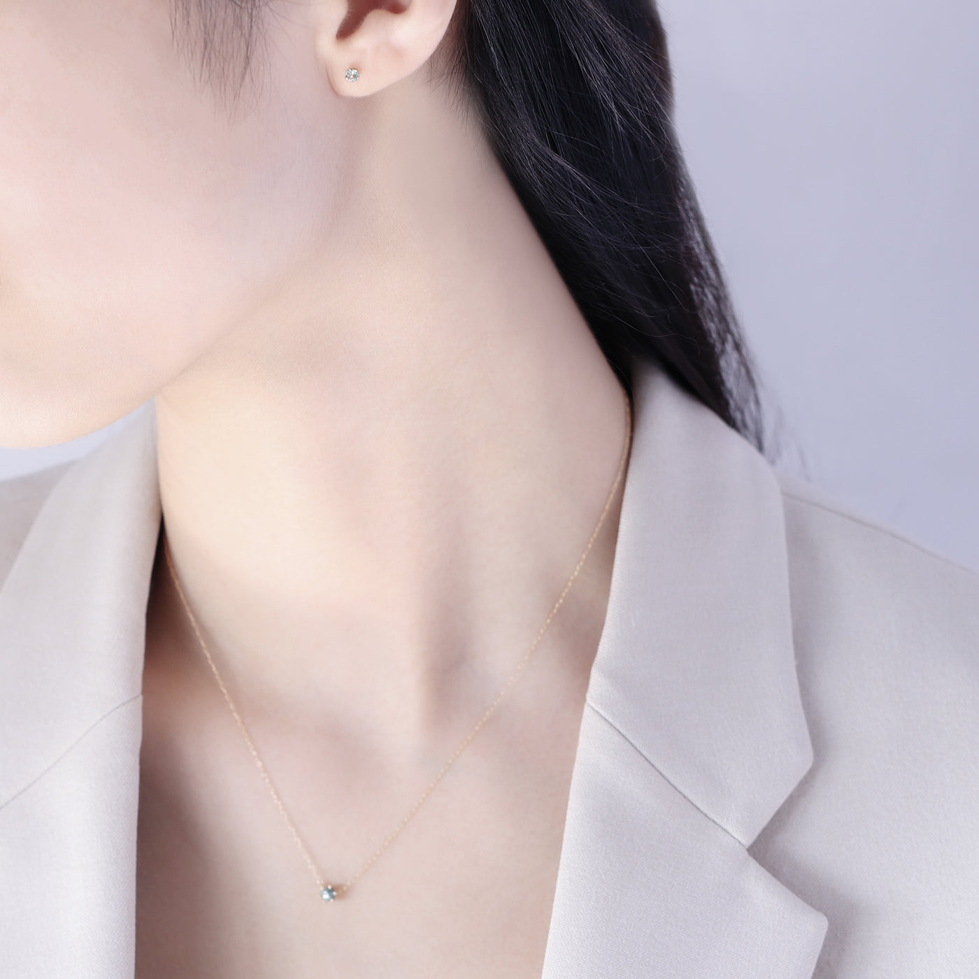 3月誕生石 K10 イエローゴールド アクアマリン ピアス