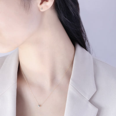 3月誕生石 K10 イエローゴールド アクアマリン ピアス