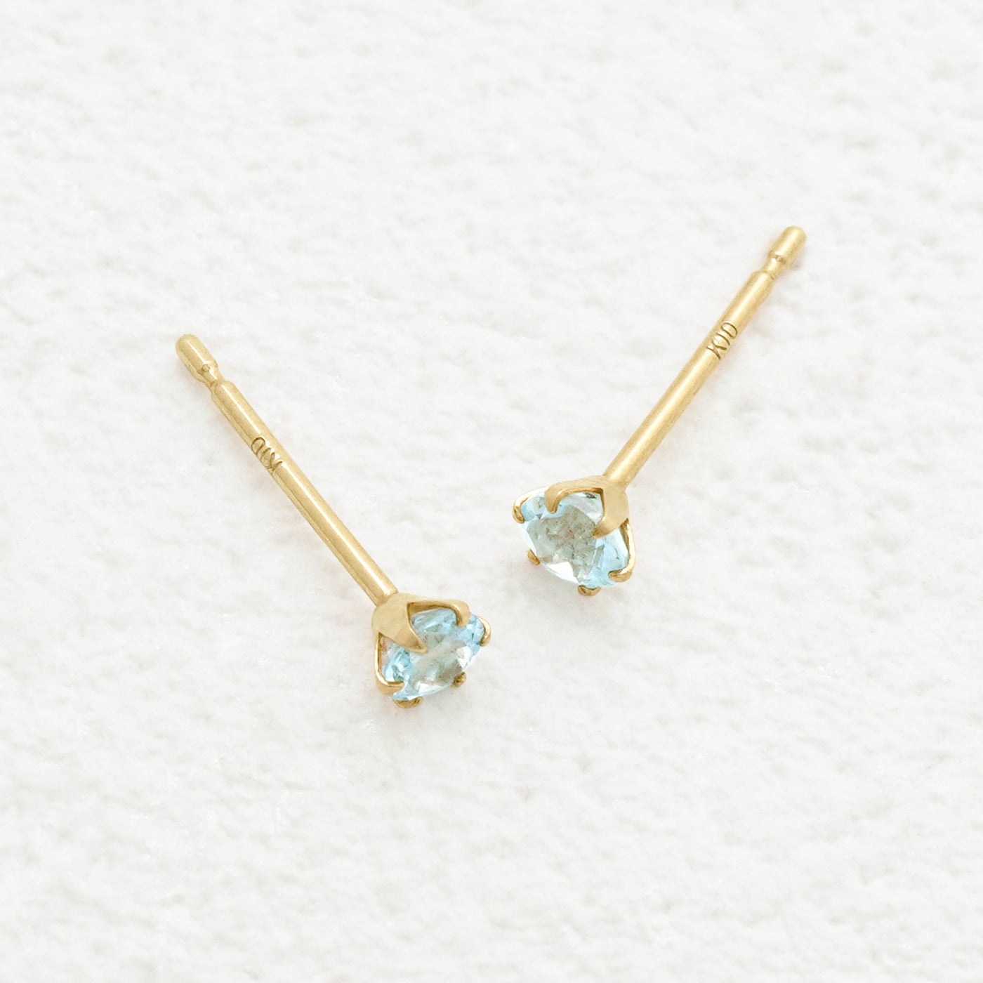 3月誕生石 K10 イエローゴールド アクアマリン ピアス