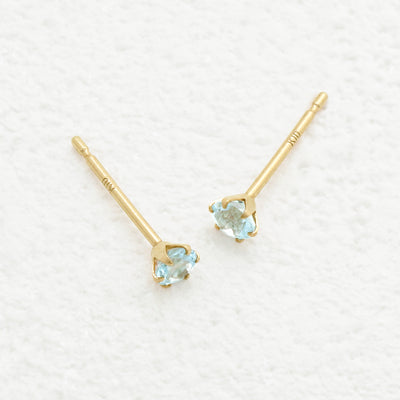 3月誕生石 K10 イエローゴールド アクアマリン ピアス