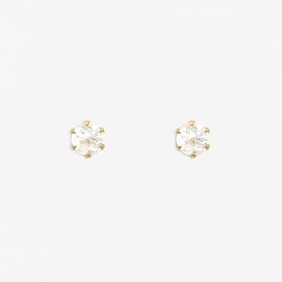 K10 イエローゴールド クォーツ ピアス