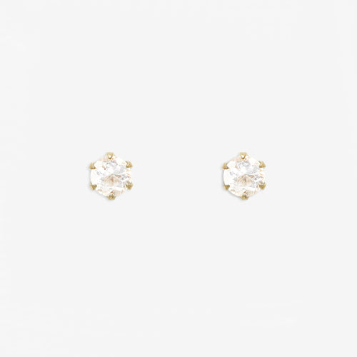 K10 イエローゴールド クォーツ ピアス