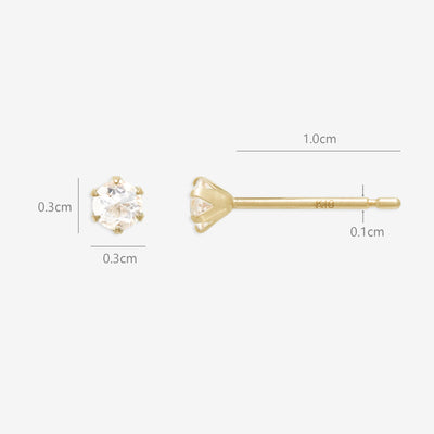 K10 イエローゴールド クォーツ ピアス