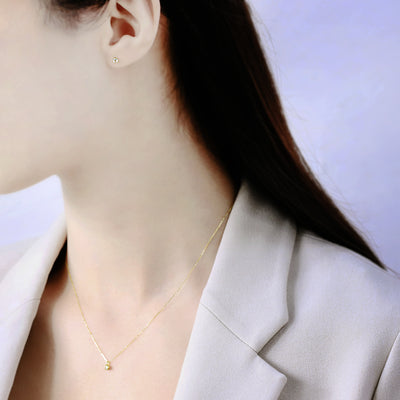 K10 イエローゴールド クォーツ ピアス