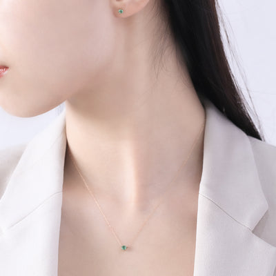 5月誕生石 K10 イエローゴールド エメラルド ピアス