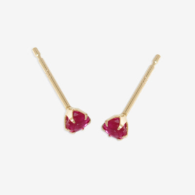 7月誕生石 K10 イエローゴールド ルビー ピアス