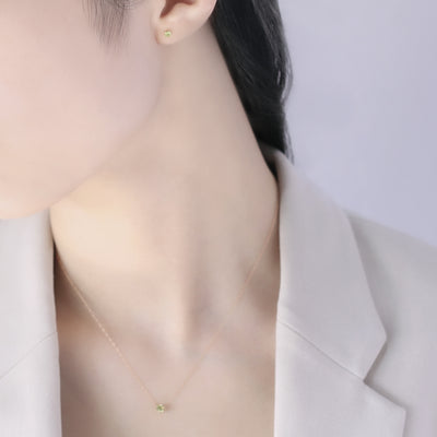 8月誕生石 K10 イエローゴールド ペリドット ピアス