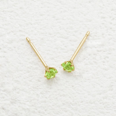 8月誕生石 K10 イエローゴールド ペリドット ピアス