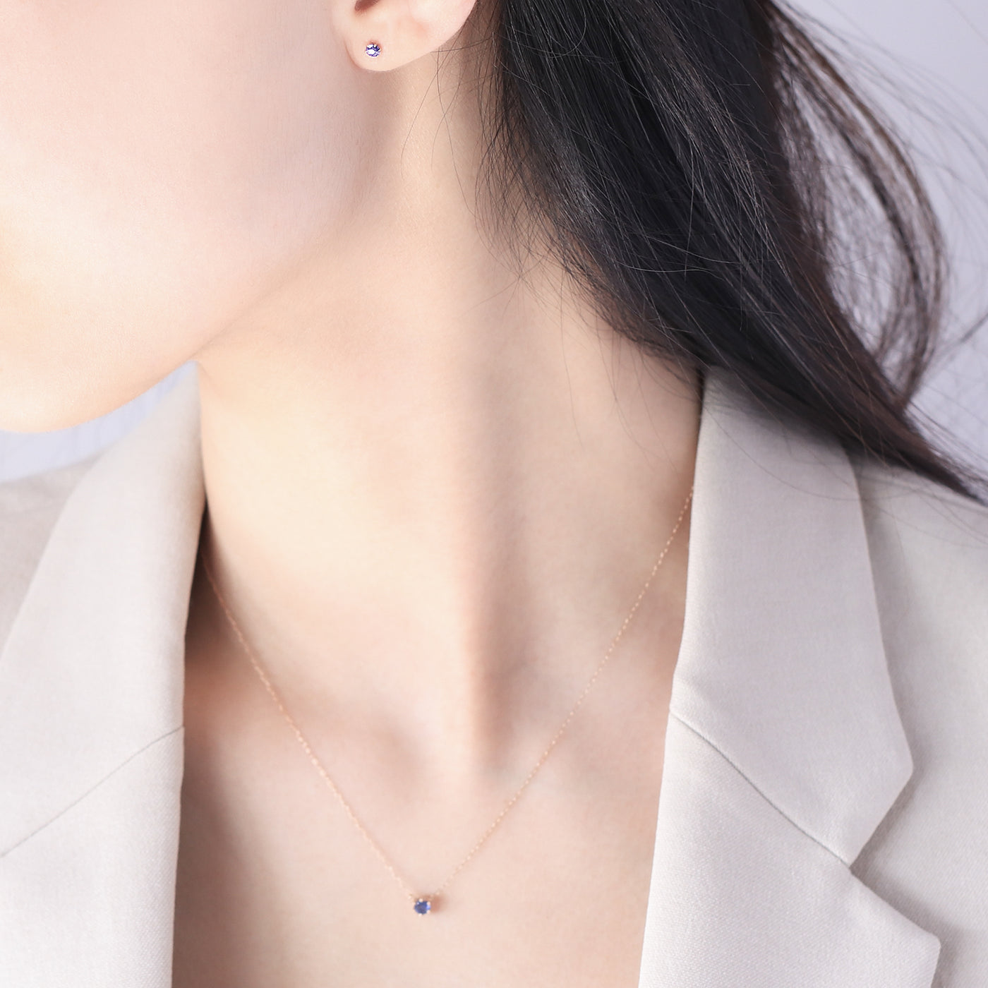 9月誕生石 K10 イエローゴールド サファイア ピアス