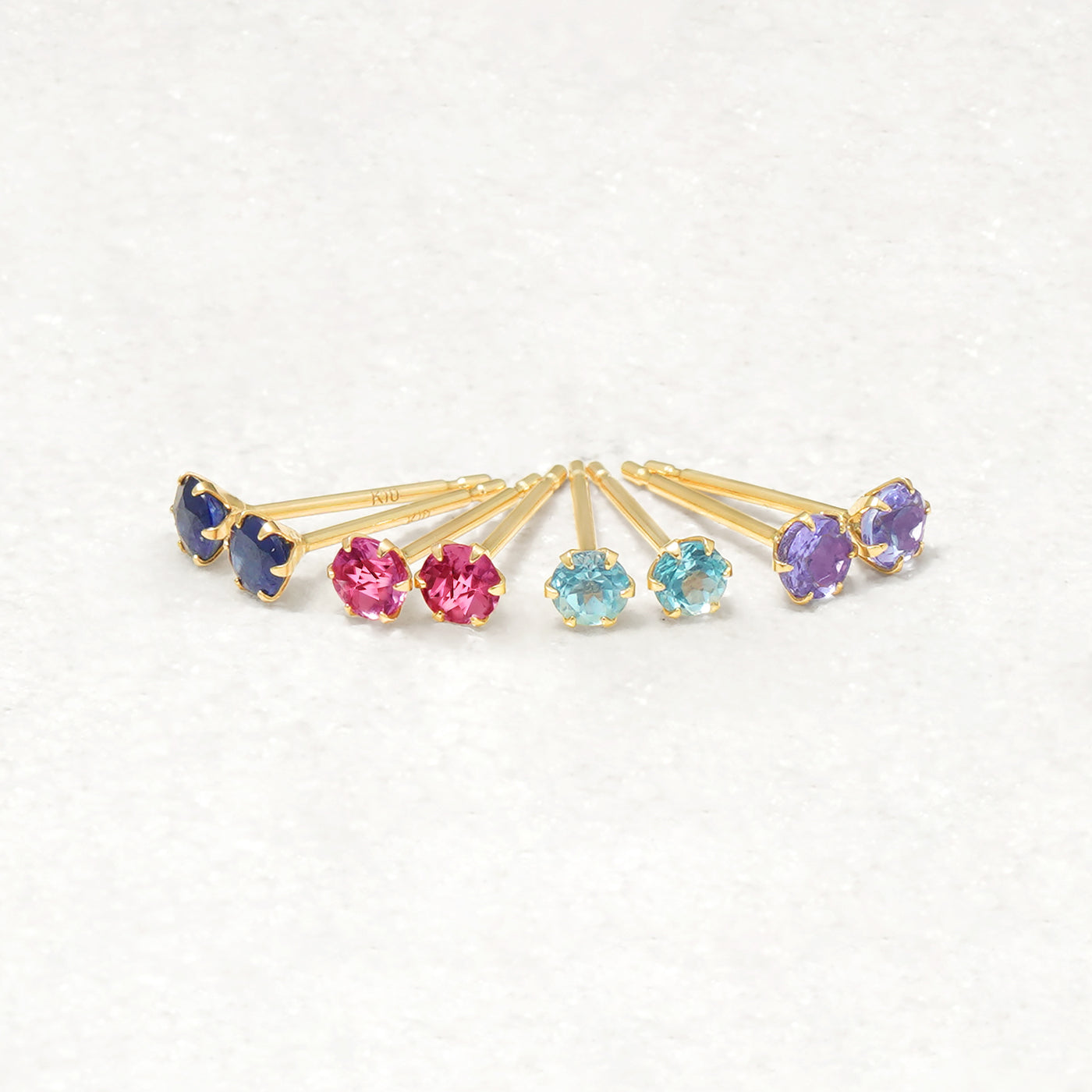 9月誕生石 K10 イエローゴールド サファイア ピアス