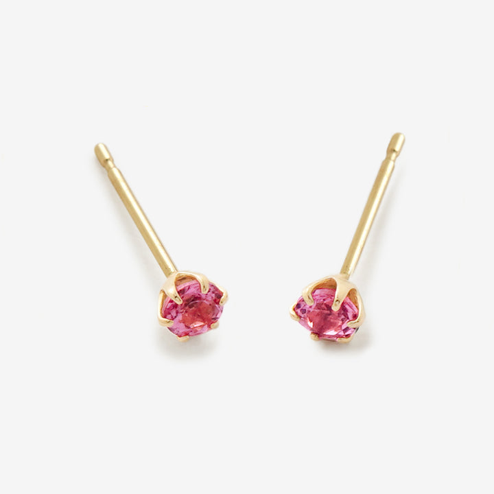 10月誕生石 K10 イエローゴールド ピンクトルマリン ピアス