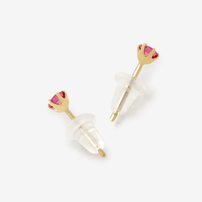 10月誕生石 K10 イエローゴールド ピンクトルマリン ピアス