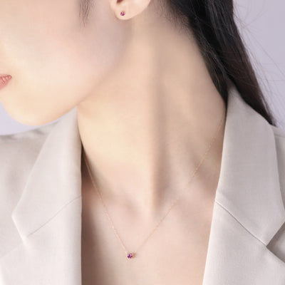 10月誕生石 K10 イエローゴールド ピンクトルマリン ピアス