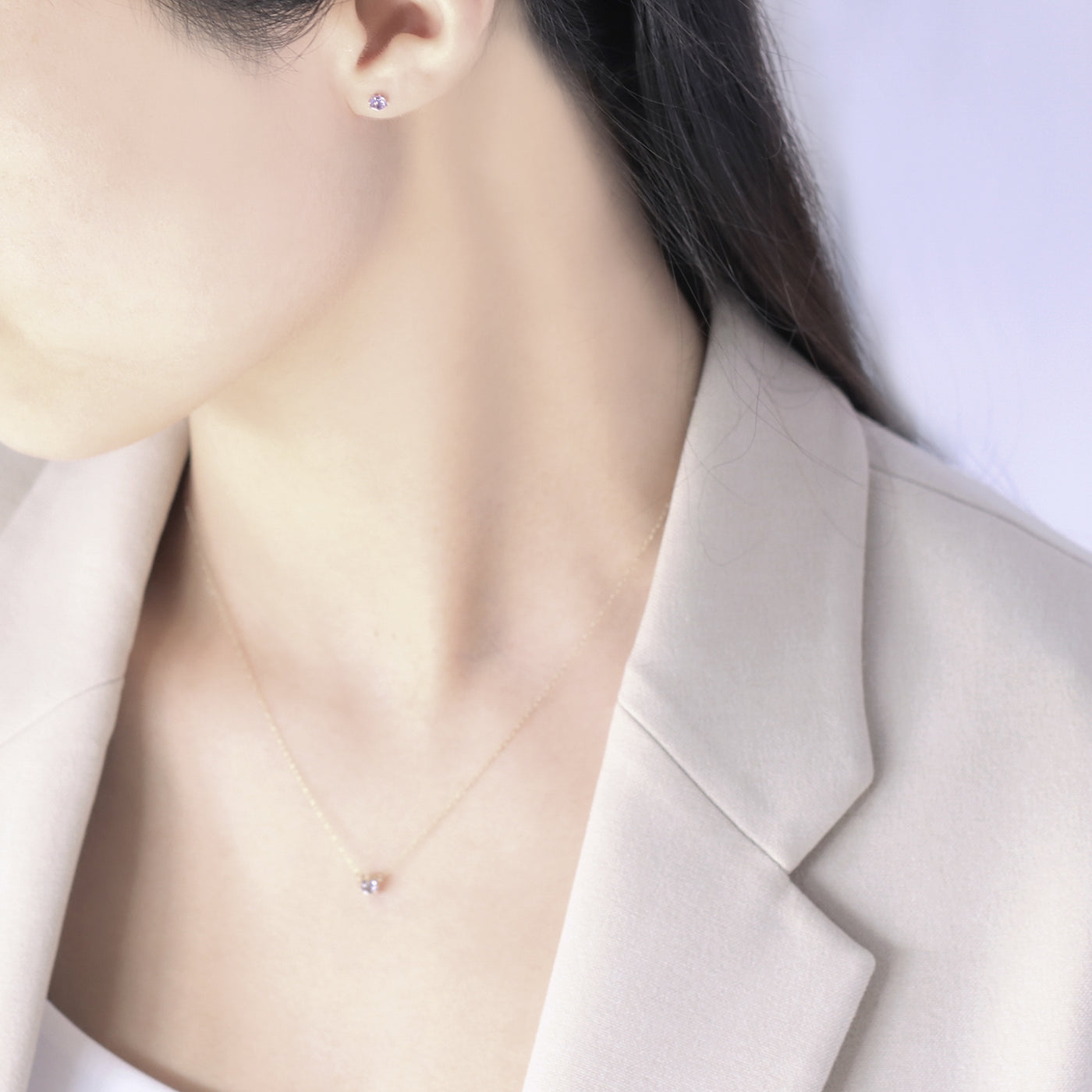 12月誕生石 K10 イエローゴールド タンザナイト ピアス