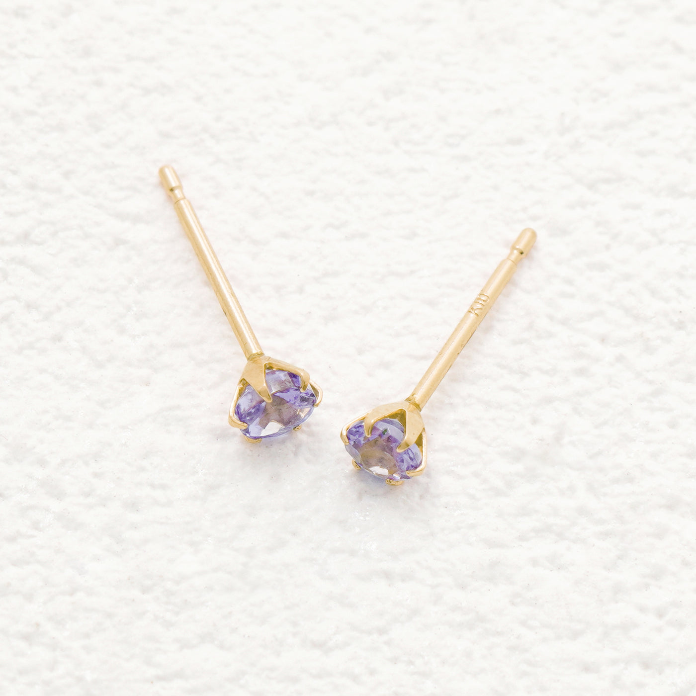 12月誕生石 K10 イエローゴールド タンザナイト ピアス