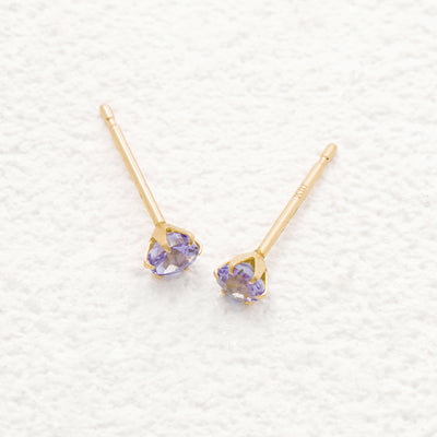 12月誕生石 K10 イエローゴールド タンザナイト ピアス