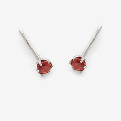 1月誕生石 K10 ホワイトゴールド ガーネット ピアス