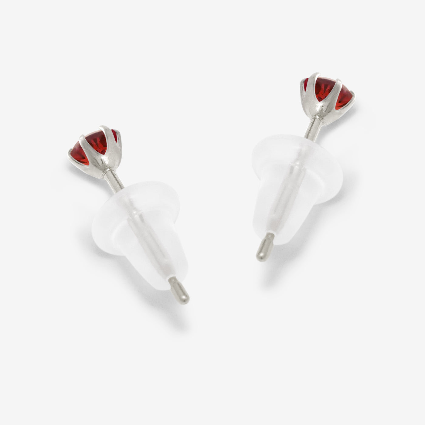 1月誕生石 K10 ホワイトゴールド ガーネット ピアス