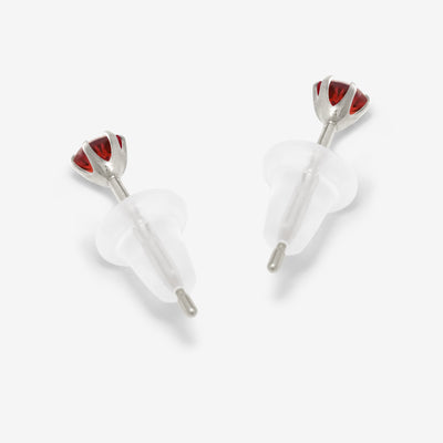 1月誕生石 K10 ホワイトゴールド ガーネット ピアス