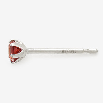 1月誕生石 K10 ホワイトゴールド ガーネット ピアス