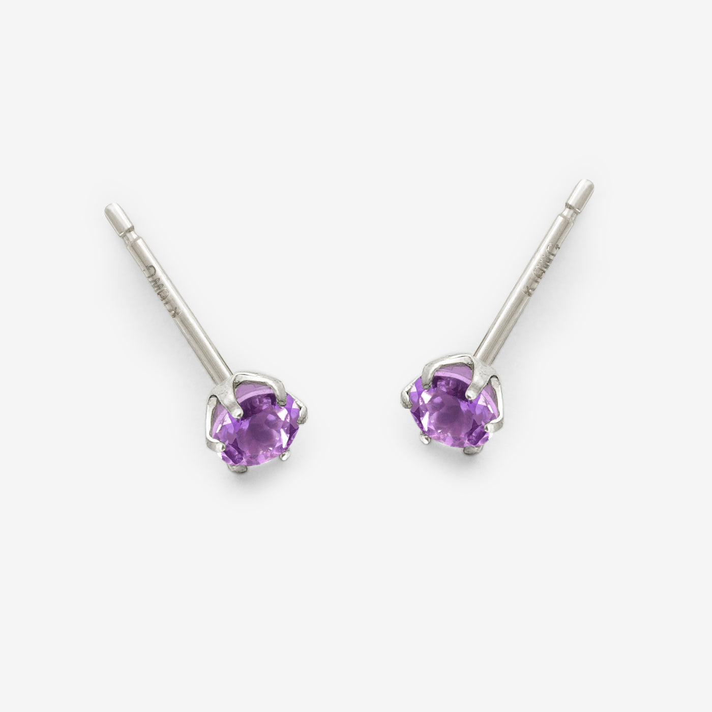 2月誕生石 K10 ホワイトゴールド アメジスト ピアス
