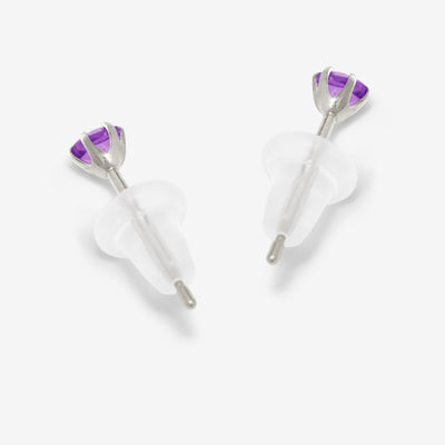 2月誕生石 K10 ホワイトゴールド アメジスト ピアス