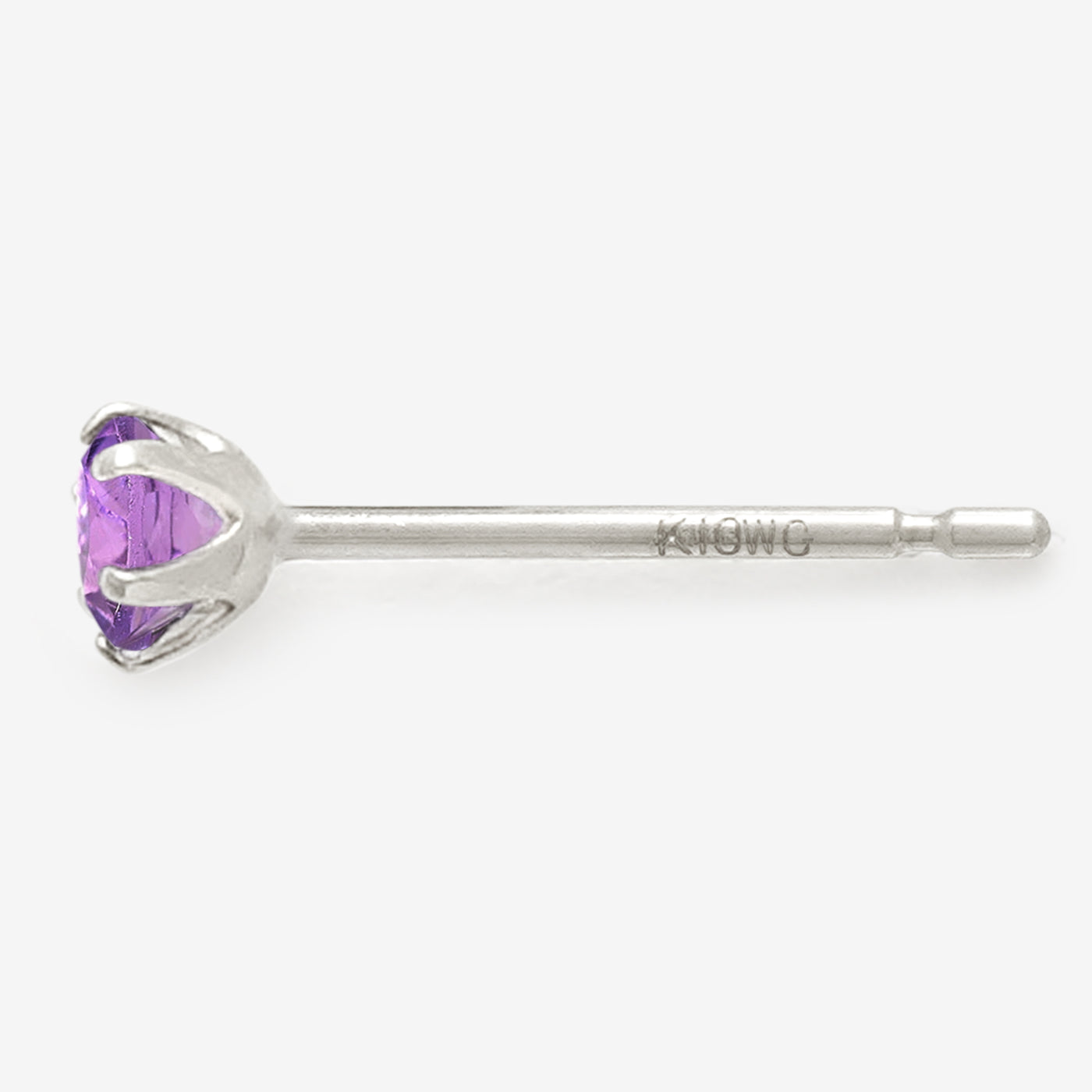 2月誕生石 K10 ホワイトゴールド アメジスト ピアス