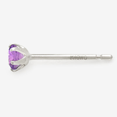 2月誕生石 K10 ホワイトゴールド アメジスト ピアス