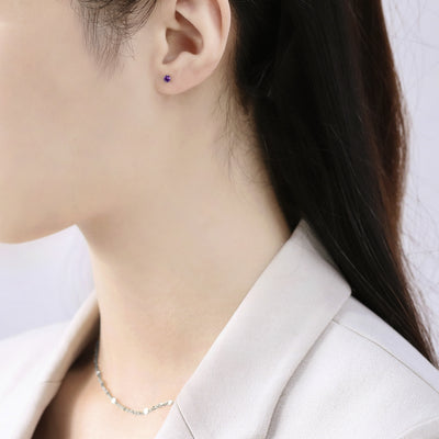 2月誕生石 K10 ホワイトゴールド アメジスト ピアス