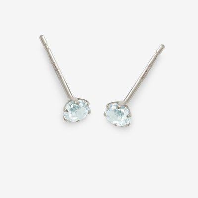 3月誕生石 K10 ホワイトゴールド アクアマリン ピアス