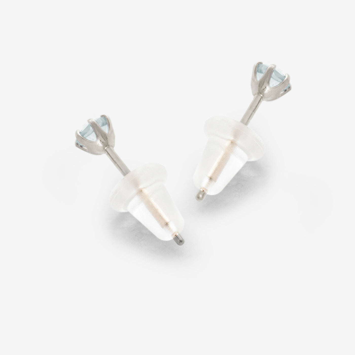 3月誕生石 K10 ホワイトゴールド アクアマリン ピアス