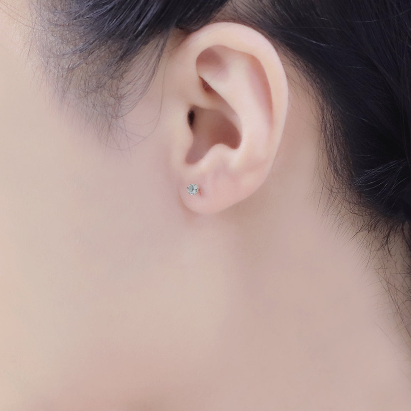 3月誕生石 K10 ホワイトゴールド アクアマリン ピアス