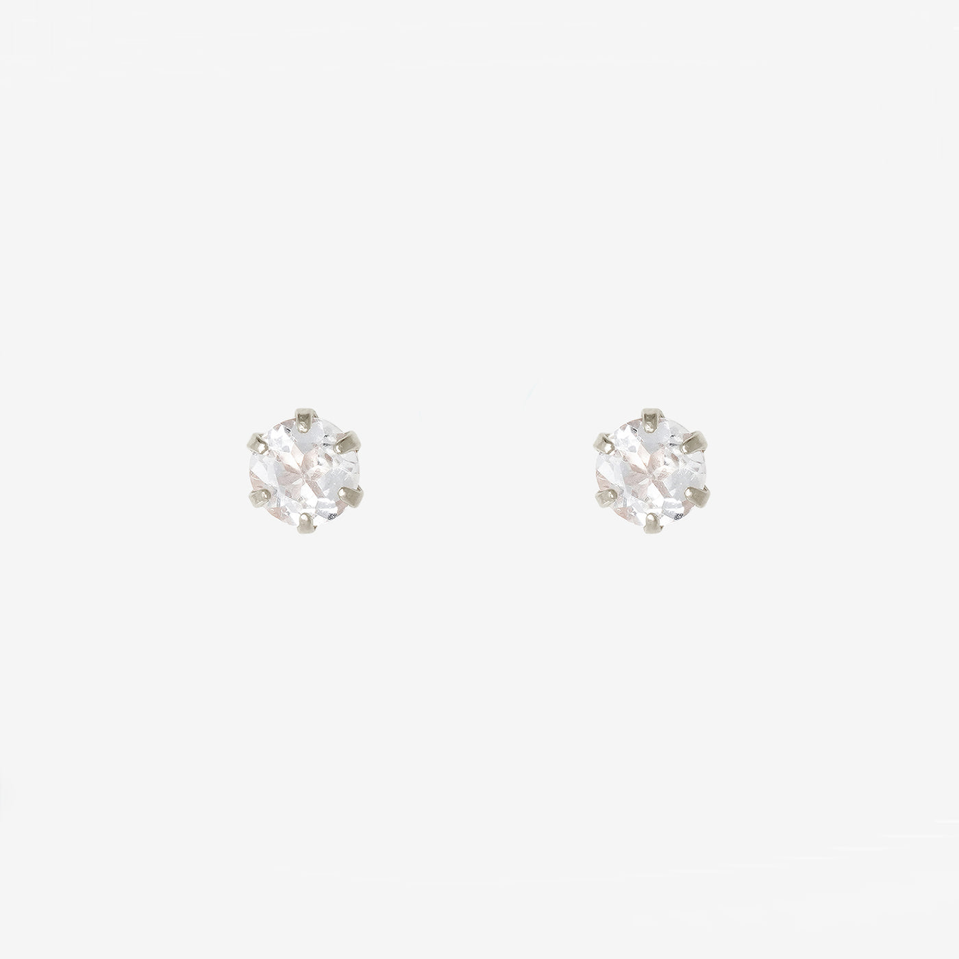 K10 ホワイトゴールド クォーツ ピアス