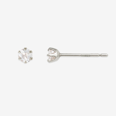 K10 ホワイトゴールド クォーツ ピアス