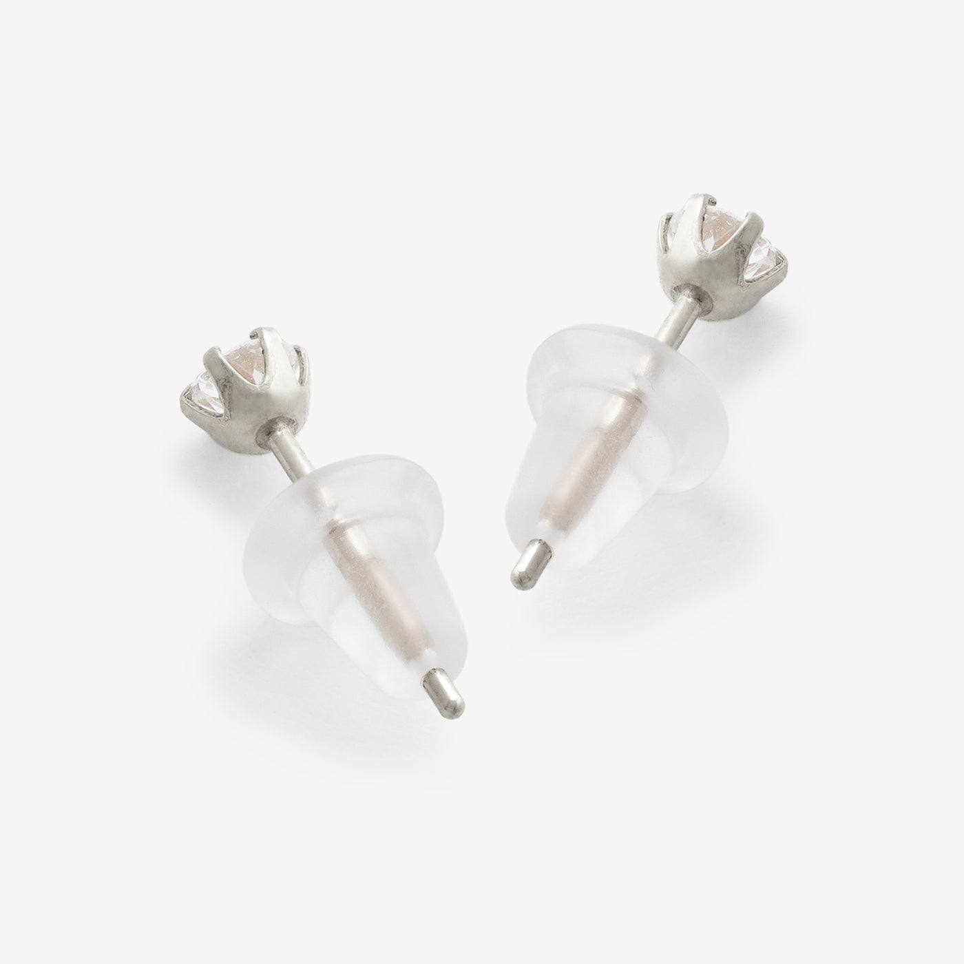 K10 ホワイトゴールド クォーツ ピアス