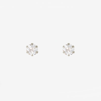 K10 ホワイトゴールド クォーツ ピアス