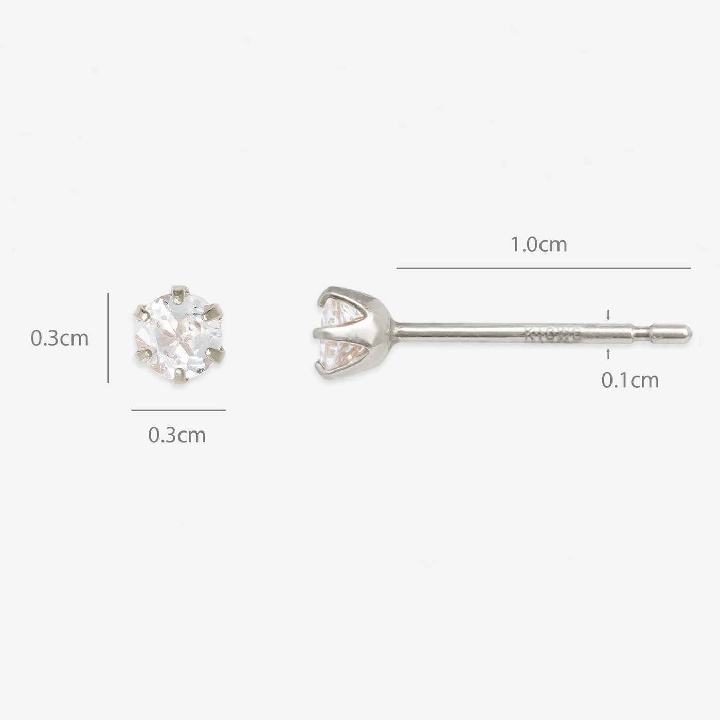 K10 ホワイトゴールド クォーツ ピアス