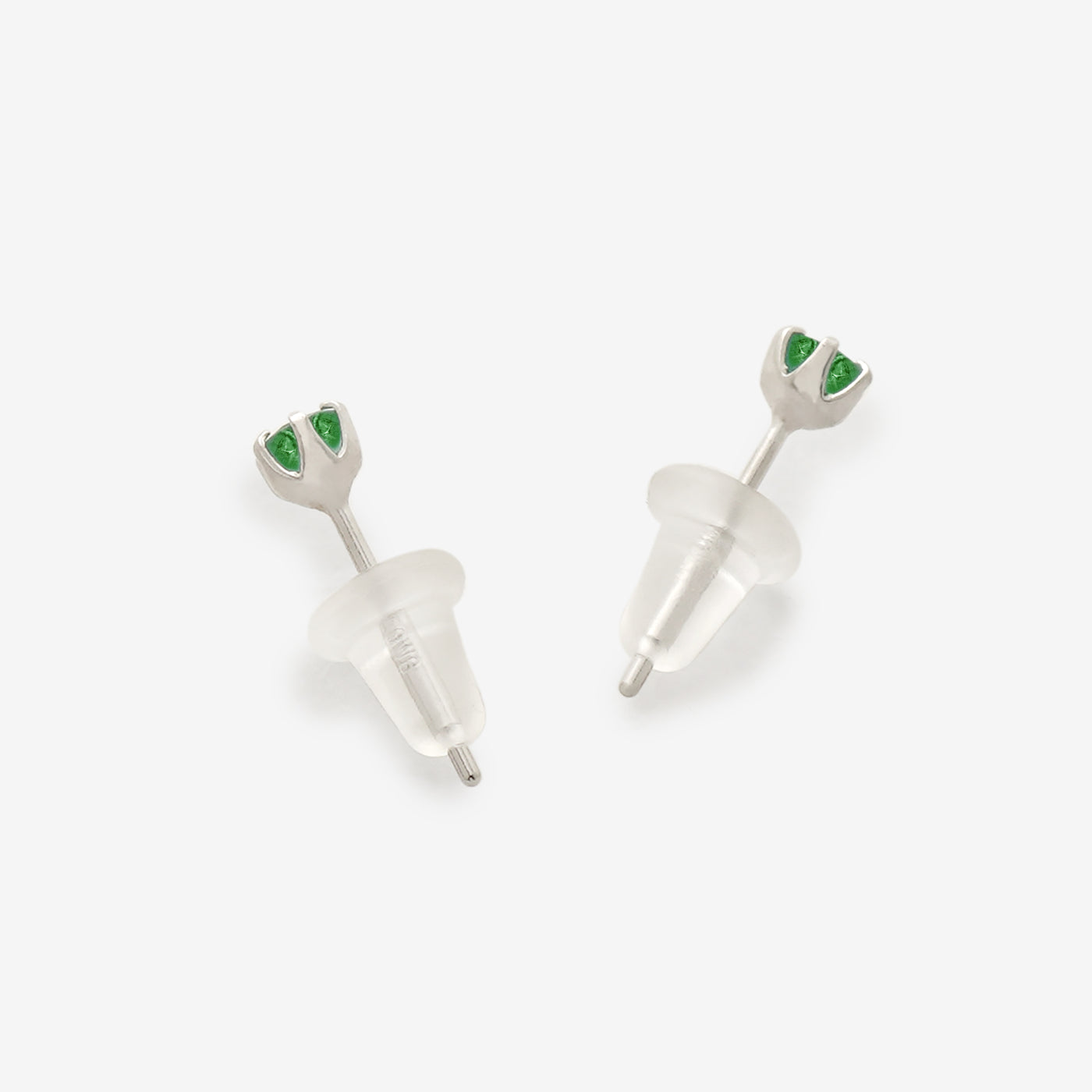 5月誕生石 K10 ホワイトゴールド エメラルド ピアス